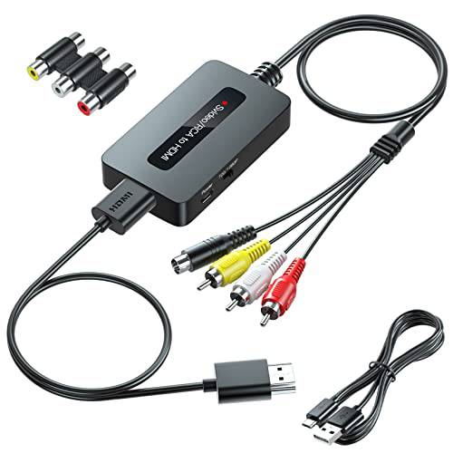 RCA Svideo to HDMI 컨버터, 변환기 HDMI Cable(RCA and Svideo 통합), RCA S-Video HDMI 컨버터, 변환기, CVBS 컴포지트, Composite AV to HDMI 컨버터, 변환기