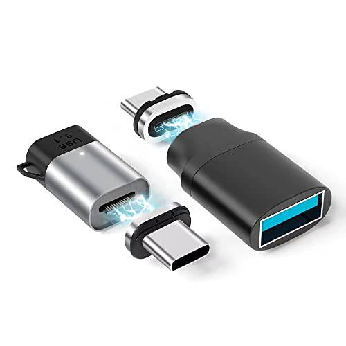 USB C 자석 어댑터 스트레이트 100W+ USB C to USB 어댑터 자석 C 커넥터 지원 데이터 전송 호환가능한 맥북 프로/ 에어/ 타입 C 디바이스