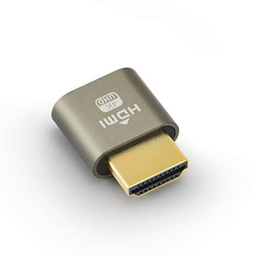 SWEETECH HDMI 가상 디스플레이 [1 피스] HDMI 더미 플러그 DDC EDID 에뮬레이터 리모컨 Work HDMI UHD 4K @ 60HZ -그레이