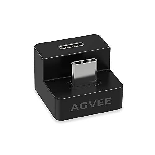 AGVEE [1 팩] USB-C U-Shaped 어댑터, 180 도 앵글드 Type-C Female to Male 컨버터, 변환기 (Type-C 3.2 세대 2) 비디오 오디오 10G 데이터 연장 커플러 커넥터 휴대용 디스플레이 모니터, 노트북, 블랙