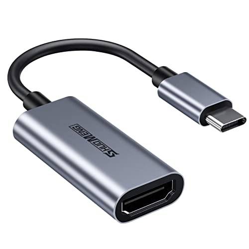 USB C to HDMI 어댑터 (4K@60Hz), Shuomeng USB-C [썬더볼트 3] to HDMI 어댑터 맥북 프로 2017-2020, 아이패드 프로, 삼성 갤럭시, 서피스 북 2, Dell XPS 13/ 15, Pixelbook, 마이크로소프트, 프로젝터