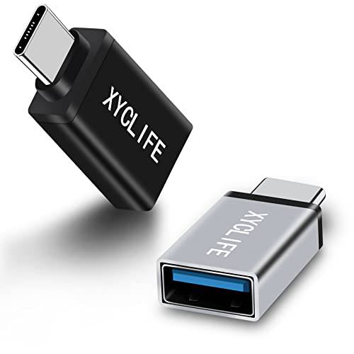 XYCLIFE USB C to USB 3.0 어댑터 2 팩 USB C Male to USB Female OTG 어댑터 아이맥 2021 맥북 프로 2021 아이패드 미니 6 아이패드 프로 맥북 에어 썬더볼트 3/ 4 삼성 노트북 9 and More 타입 C 디바이스
