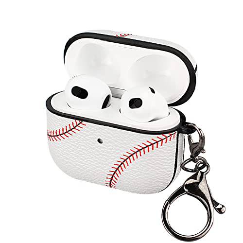 에어팟 3 케이스, 풀 보호 듀러블 야구 케이스 애플 에어팟 3 충전, 케이스 커버 키체인,키링,열쇠고리