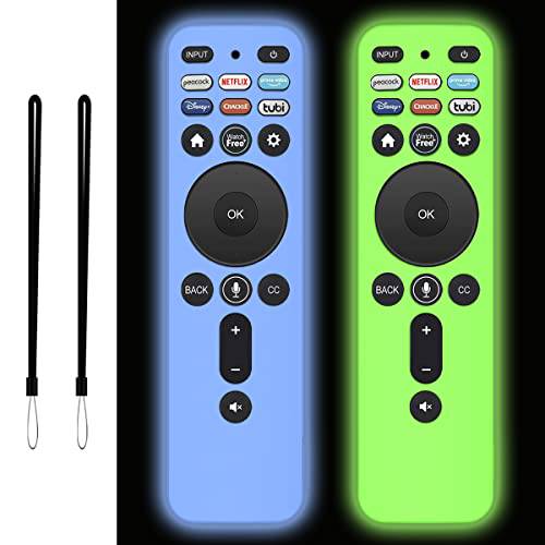 TOLUOHU 2 팩 보호 케이스 VIZIO XRT260 스마트 TV 리모컨 컨트롤, Vizio 리모컨 커버 Anti-Slip 스킨 슬리브 홀더 교체용 스트랩 글로우 in Dark(Glow 블루+ 글로우 그린)