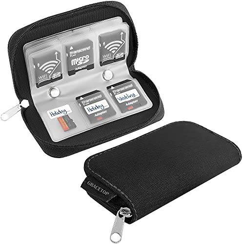메모리 SD 카드 케이스, 2 팩 마이크로 SD 카드 홀더 지갑 스토리지 22 슬롯 SD 마이크로 SD CF SDHC SDXC MMC 안전한 디지털 컴팩트 플래시 카드