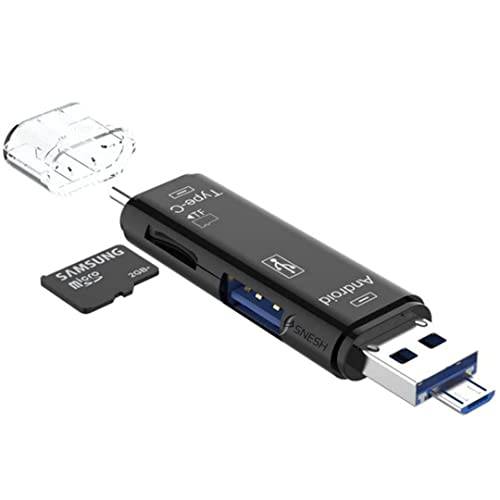 SNESH-5 in 1 마이크로 SD 카드 리더, 리더기 어댑터 타입 C 마이크로 USB SD 메모리 카드 리더, 리더기 호환가능한 맥북 노트북 USB 3.0 SD/ TF OTG 카드 리더, 리더기