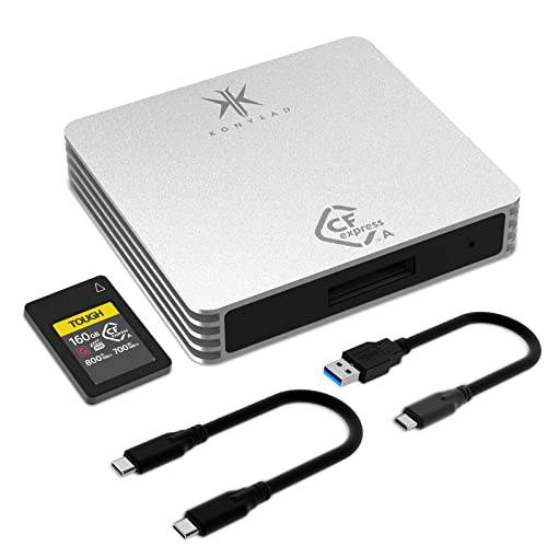 KONYEAD CFexpress 카드 리더, 리더기 타입 A USB3.2 세대 2 10Gbps 휴대용 알루미늄 호환가능한 SanDisk/ 소니/ TOPSSD CFexpress 메모리 카드 어댑터 지원 안드로이드/ 윈도우/ Mac OS/ 리눅스