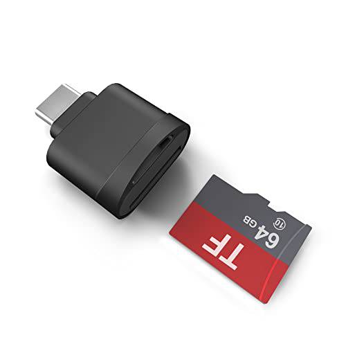 마이크로 SD 카드 리더, 리더기 USB C, Type-C 메모리 카드 USB 어댑터 마이크로 SD/ microSDHC/ microSDXC, OTG 기능, 카메라 메모리 카드 리더, 리더기 마이크로 SD 카드/ TF 카드, 플러그 and 플레이, 블랙