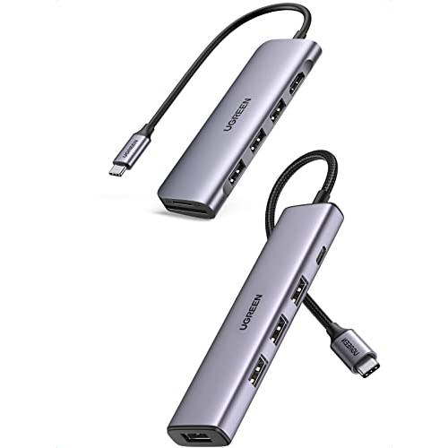UGREEN USB C 4 포트 허브 and USB C 허브 동글 번들,묶음