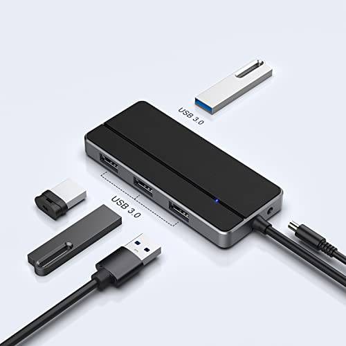 전원 USB 허브, GARMESE 4-Port USB A 허브 고속 USB 3.0 허브 충전 포트 크롬북, PC, USB 플래시드라이브, 마우스, 키보드, and More