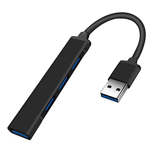 JacobsParts UH3-P USB 3.0 4 포트 허브 분배기 슬림&  매끄러운 알루미늄 PC Mac 노트북 데스크탑 (블랙)