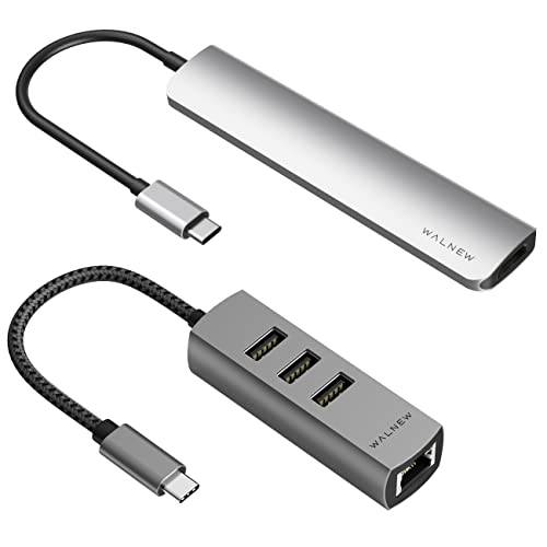 WALNEW 7-in-1 USB C 허브& 4-in-1 USB C to 랜포트 번들,묶음