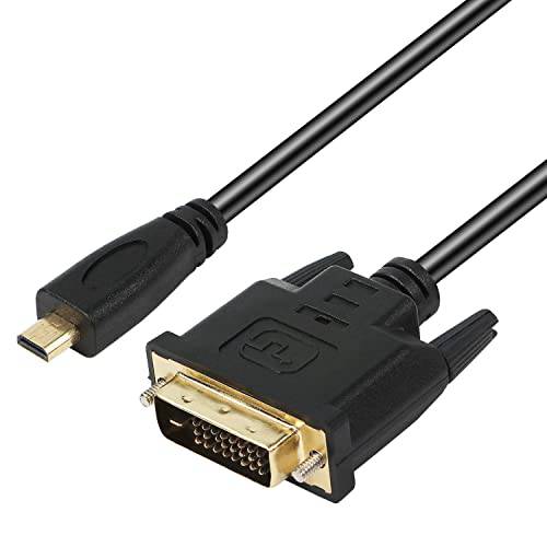 XMSJSIY 마이크로 HDMI to DVI 어댑터 케이블, 마이크로 HDMI Male to DVI 24+ 1 DVI-D 케이블 커넥터 모니터/ 디스플레이/ 프로젝터 비디오 컨버터, 변환기 Cord-1.8M(Male)