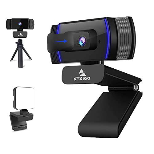 1080P 오토포커스 웹캠 키트, NexiGo N930AF FHD USB 웹 카메라 프라이버시 커버, 업그레이드된 비디오 회의 라이트닝, 확장가능 삼각대 스탠드, 줌/ 스카이프/ 팀