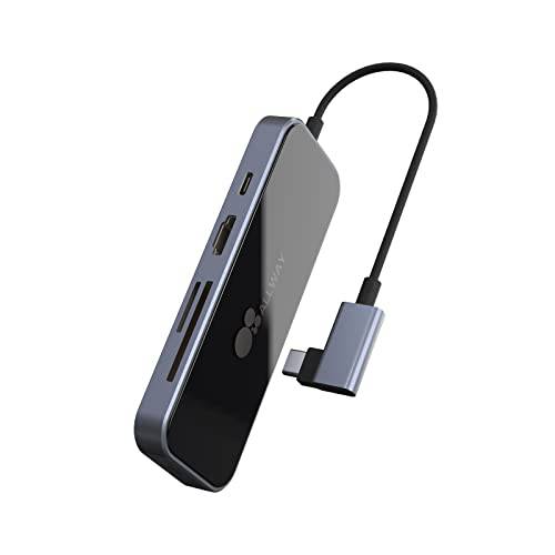 USB C 허브, 탈부착 스테이션, ALLWAY 8 in 1 USB C 어댑터 4K USB C to HDMI, 60W 파워 Delivery SD/ TF 카드 리더, 리더기 2 USB 3.0 포트 USB C 데이터 포트 3.5mm 오디오/ 마이크 맥북 프로 and HP Dell 노트북