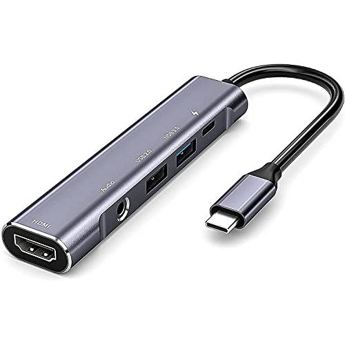 USB C 도크 허브 삼성 DeX, 5-in-1Multiport 어댑터 갤럭시 S21/ S20/ S20 FE/ TabS7/ Note20/ Note10/ S7+/ 닌텐도 스위치/ 아이패드 프로 어댑터 4K HDMI, Type-C 3.1 PD, USB3.0, 갤럭시 휴대용 도크