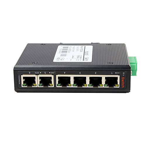 AIGWS 6-Port 산업용 이더넷 스위치, 4X 고속 이더넷 포트 and 2 업링크 포트, IP40, DIN-Rail, Unmanaged 고속 네트워크 스위치 (4GE+ 2GE), 4 x GE+ 2 x GE