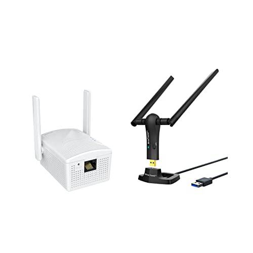 BrosTrend AC1200 Ethernet-2-WiFi and BrosTrend 1200Mbps 롱 레인지 USB 와이파이 어댑터 번들,묶음