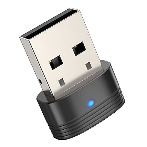 USB 블루투스 어댑터 5.0, 블루투스 동글 PC, 플러그 and 플레이 블루투스 송신기&  리시버 호환가능한 Win 7/ 8.1/ 10, PC, 데스크탑, 노트북, 키보드, 헤드셋, 마우스, 프린터
