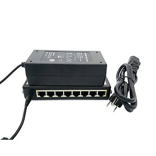 iCreatin 8-Port 패시브 파워 Over 이더넷 PoE+ 인젝터 어댑터 48V 65W 파워 서플라이 8 POE Enabled IP카메라, VOIP 휴대폰, 액세스 Points and More, 10/ 100Mbps