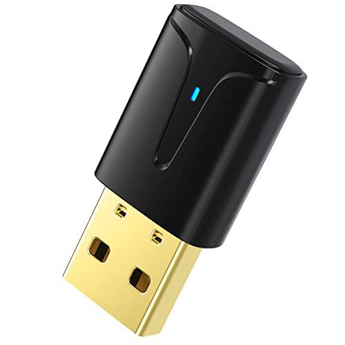 USB 블루투스 어댑터 PC - 블루투스 5.0 송신기 오디오 어댑터, 지원 음성 chat, 컴퓨터, PS4, PS5,  닌텐도스위치, 윈도우 10, 데스크탑, 노트북, 헤드폰