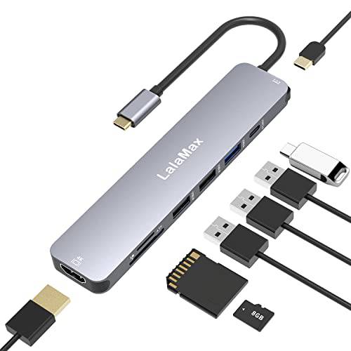 LalaMax USB C 허브 8-in-1 멀티포트 어댑터 맥북 USB C to HDMI4K60 SD TF USB3.0 USB2.0 USB C 날짜 허브 동글