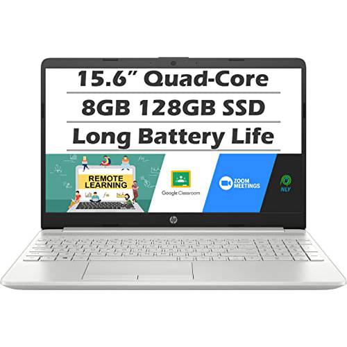 HP 15.6” 노트북 (최신 모델), Intel Celeron Quad-Core 프로세서, 8GB 램, 128GB SSD, Micro-Edge 디스플레이, Intel UHD 그래픽, 이더넷 포트, USB Type-C, HDMI, 롱 배터리 Life, 윈도우 11