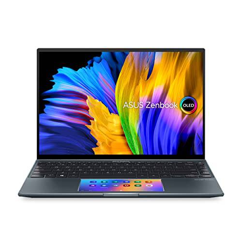 ASUS ZenBook 14X OLED 노트북, 14” 2.8K 16:10 터치 디스플레이, Intel 코어 i7-1260P CPU, NVIDIA GeForce MX550, 16GB 램, 512GB SSD, 윈도우 11 홈, 소나무 그레이, UX5400ZB-DB74T
