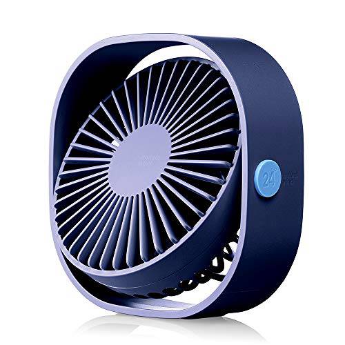 HOPEME 4’’ 데스크 개인 팬 3.8ft USB 케이블, 3 속도 and 360° 회전가능 수직 블루 컬러 미니 스몰 팬, 저소음 작동 and 강력 Wind, 적용가능한 오피스 Home(Blue 컬러)