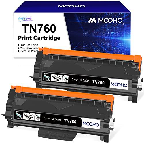 MOOHO 호환가능한 TN 760 토너,잉크토너 카트리지 교체용 Brother TN760 TN-760 TN730 TN-730 TN 730 Brother HL-L2350DW HL-L2395DW MFC-L2710DW MFC-L2750DW DCP-L2550DW 프린터 (블랙, 2 팩)