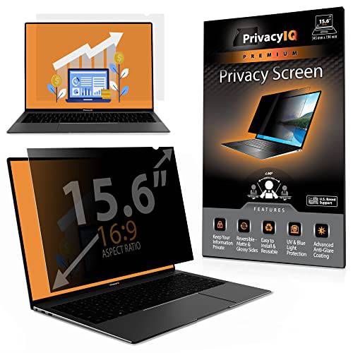 프라이버시 IQ 15.6 인치 (1 팩) 노트북 프라이버시 Screen-Filter 16:9 와이드스크린 디스플레이; 60 도 프라이버시, Advanced Anti-Glare, UV 라이트 방지&  블루라이트 필터