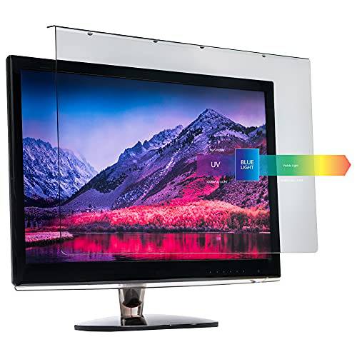 VizoBlueStop 27-28 인치 안티- 블루라이트 필터 컴퓨터 모니터. 블루라이트 모니터 화면보호필름, 액정보호필름 패널 (24.8 x 14.6 인치). 블록 블루라이트 380 to 495 Nm. Fits LCD, TV and PC, Mac 모니터