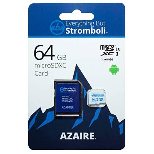 Everything But 스트롬볼리 64GB 마이크로SD Azaire Class 10 SDXC 메모리 카드 삼성 A 시리즈 Works A12, A02s, A02, A32, A51 5G 휴대폰 UHS-1 U3