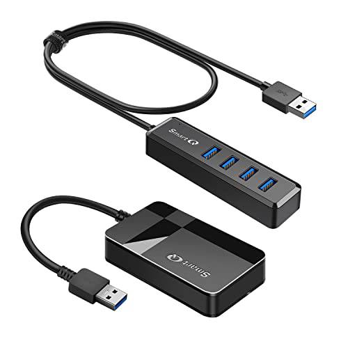 SmartQ C368 USB 3.0 SD 카드 리더, 리더기 4-Port USB 3.0 Hub（2 ft Extended 케이블）