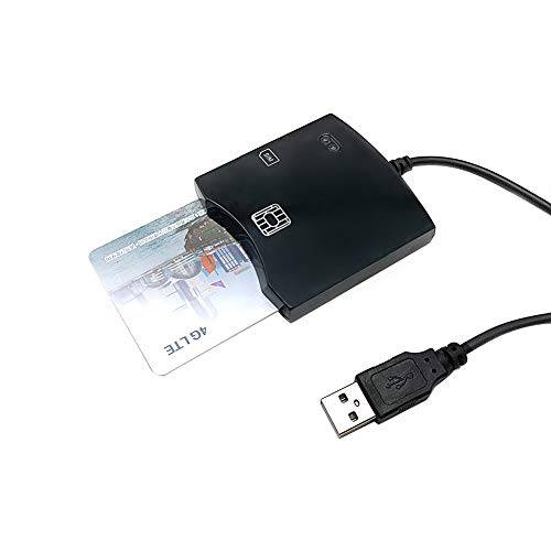 EMV SIM eID 스마트 칩 카드 리더, 리더기 라이터 프로그래머 N68 DOD 밀리터리 USB Common 액세스 CAC 스마트 카드 리더, 리더기+ SDK 키트, 호환가능한 윈도우 (블랙)