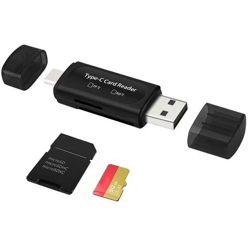 LEIZHAN USB 마이크로 SD 카드 리더, 리더기, 4in1 타입 C/ USB A to SD/ 마이크로 SD/ SDXC/ SDHC 카드 어댑터, 듀얼 카드 슬롯 메모리 카드 리더, 리더기, Competible PC, 맥북, 갤럭시, 태블릿, 태블릿PC, 화웨이 and More