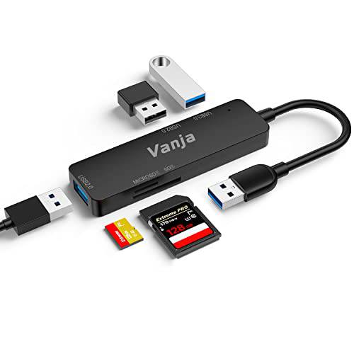 Vanja 5 in 1 SD 카드 리더, 리더기 USB 허브 3.0, USB 3.0 데이터 to USB 허브 어댑터 분배기 USB 3.0 포트 USB 2.0 포트 TF/ SD 카드 리더, 리더기 PC, 노트북, 맥북, 서피스 프로, 엑스박스,  플래시드라이브, HDD and More