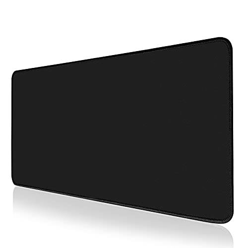 라지 게이밍 마우스 패드, 25.6 x 11.8 인치 Hgarsin 블랙 마우스패드 Stitched 엣지, Non-Slip 러버 Base，Durable 방수 오피스 데스크 매트 적용가능한 컴퓨터 키보드, 노트북, 오피스, 홈, 블랙