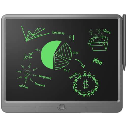LCD 필기 태블릿, 태블릿PC 15 인치, 리유저블,재사용 라지 필기 패드 두들 보드 스타일러스, 글씨쓰기 용지,종이 드로잉 태블릿, 태블릿PC 성인, 1s Erase 스크린- Tech 도구 사무용 미팅 오피스 메모 홈스쿨