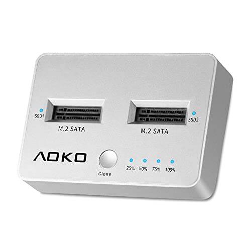 AOKO M.2 SATA 복사기 클론 탈부착 스테이션, USB C to M2 SATA SSD 버티컬 외장 하드디스크 인클로저 B+ Mey（M2 SATA） Only, 지원 Offline 복제 and 복사기 Functiong