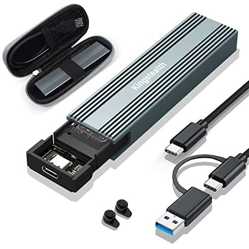 M.2 SSD 인클로저 듀얼 프로토콜 nVME& SATA, M.2 nVME to USB 3.1 Gen2 10 Gbps 어댑터, Tool-Free 알루미늄 nVME M.2 리더, 리더기 M-Key(B+ M 키) M2 2230/ 2242/ 2260/ 2280mm 외장 하드 디스크 드라이브 케이스