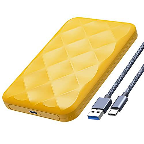 GiGimundo 2.5 USB C 하드디스크 인클로저, USB3.1 (6Gbps) to SATA SSD 케이스 UASP 7mm and 9.5mm 2.5 SSD/ 3.5 SSD, 지원 up to 6TB SSD/ HDD, 호환가능한 WD 도시바 엑스박스 (GB25-C3)