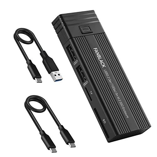 M.2 NVMe SSD 인클로저 어댑터 Tool-Free, USB 3.2 세대 2 10Gbps HDD 어댑터 MKey(B+ M 키) SSD 리더, 리더기,  2 포트 USB Type-A and SD/ TF Cardread, 지원 UASP 트림 2242/ 2260/ 2280