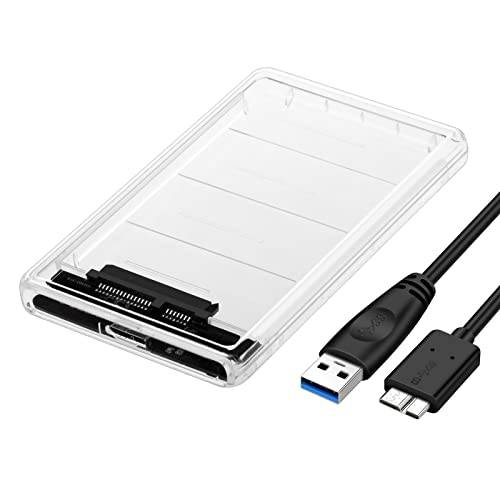 2.5 USB 3.0 하드디스크 인클로저 - 클리어 외장 SATA HDD and SSD 케이스 7mm/ 9.5mm 지원 UASP Tool-Free 디자인