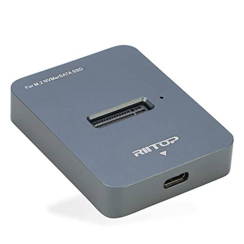M.2 to USB 탈부착 스테이션, RIITOP M.2 SSD to USB-C 리더, 리더기 어댑터 Both M.2 (M 키) NVMe SSD and (B+ M 키) SATA-Based SSD