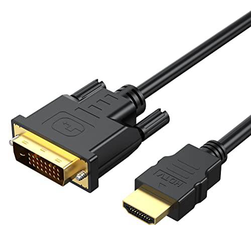 DVI to HDMI 어댑터 케이블 6ft, 선택형 HDMI to DVI 케이블 (Male to Male) 호환가능한 컴퓨터, 데스크탑, 노트북, PC, 모니터, 프로젝터, HDTV