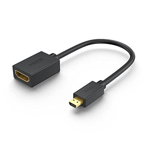 마이크로 HDMI to HDMI 어댑터, 4K HDMI to 마이크로 HDMI 케이블 컨버터, 변환기 Bi-Directional 금도금 커넥터 호환가능한 카메라, 태블릿, 태블릿PC, 노트북, HDTV, 고프로,  울트라북 - 블랙