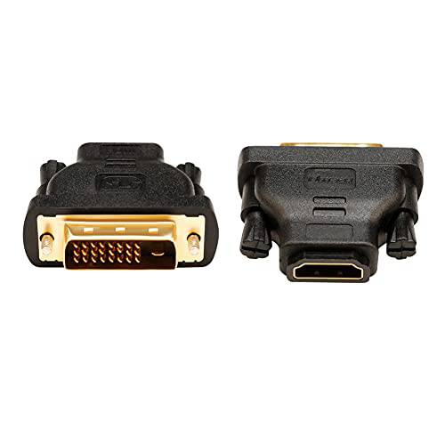 2 팩 HDMI to DVI 커넥터, DTECH DVI Male to HDMI Female 어댑터 선택형 DVI-D 컨버터, 변환기 4K 1080P 모니터 프로젝터 컴퓨터