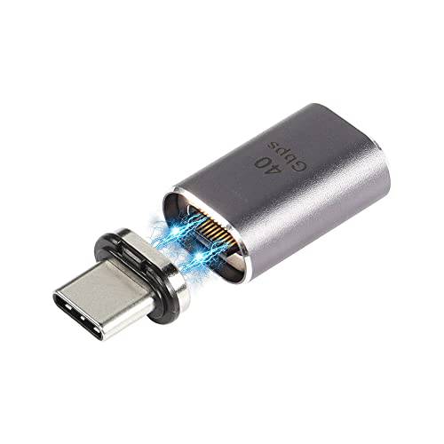 CERRXIAN 40Gbps 24Pin USB C 자석 어댑터, USB4.0 PD 100W 40Gb/ s 퀵 충전&  데이터 전송 4K@60Hz 비디오 출력