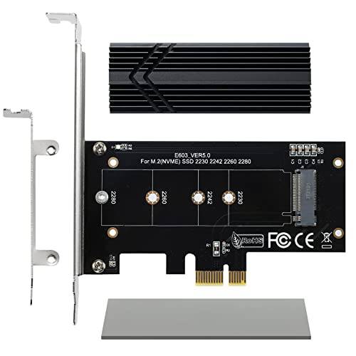 FUQUXSTR NVMe M.2 SSD to PCIe X16/ X8/ X4/ X1 어댑터, PCIe 3.0 x1 카드 히트싱크 솔루션 M.2(M 키) SSD 2280/ 2260/ 2242/ 2230
